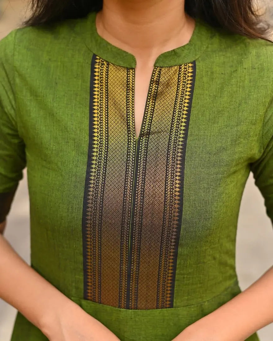 Elegant frock style Chanderi kurti festive outfit
