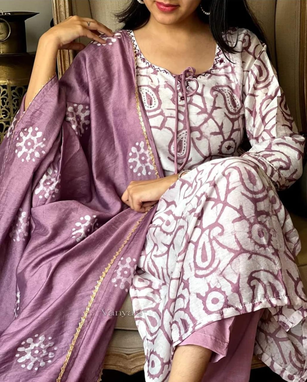 Cotton 60x60 suit with printed kurta and pant