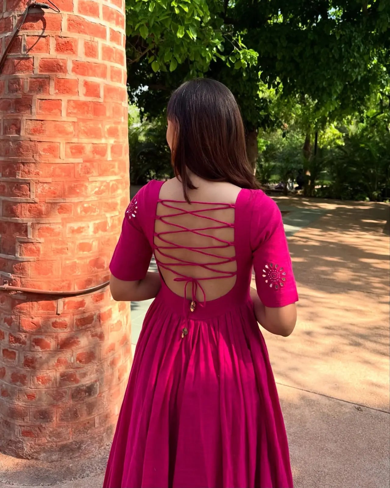 Handcrafted cotton Anarkali set with elegant embroidery