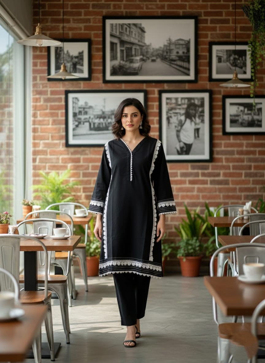 Affordable cotton kurti pant set for women