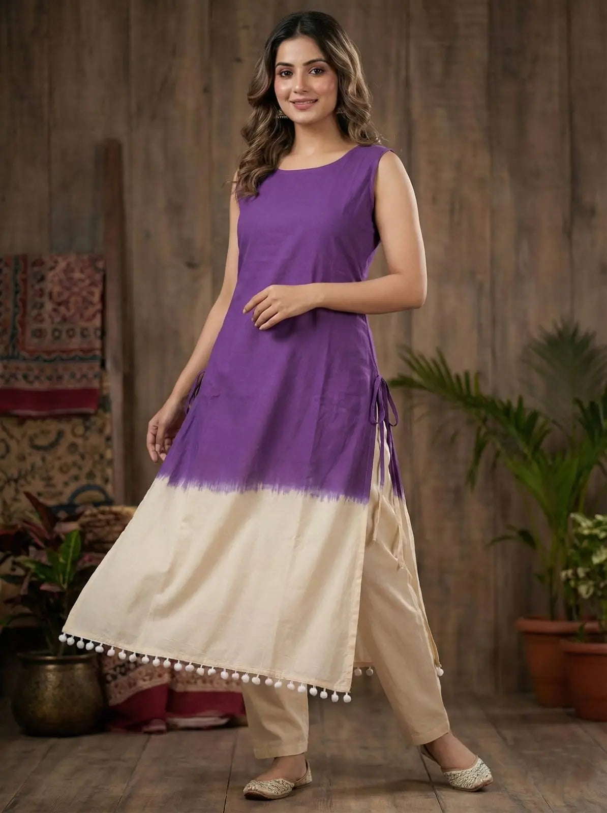 Festive cotton kurta pant set for summer