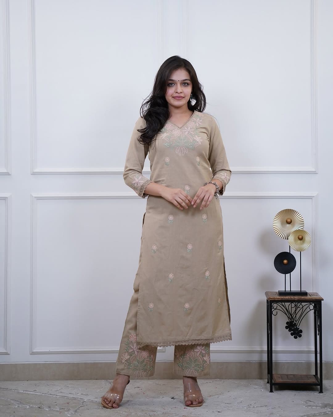 Pure Cotton Slub Kurta and Pant Set – Side View