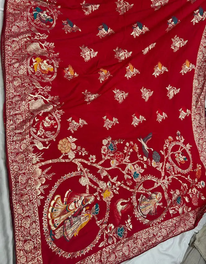 Rajmohini Dola Silk Minakari Zari Saree