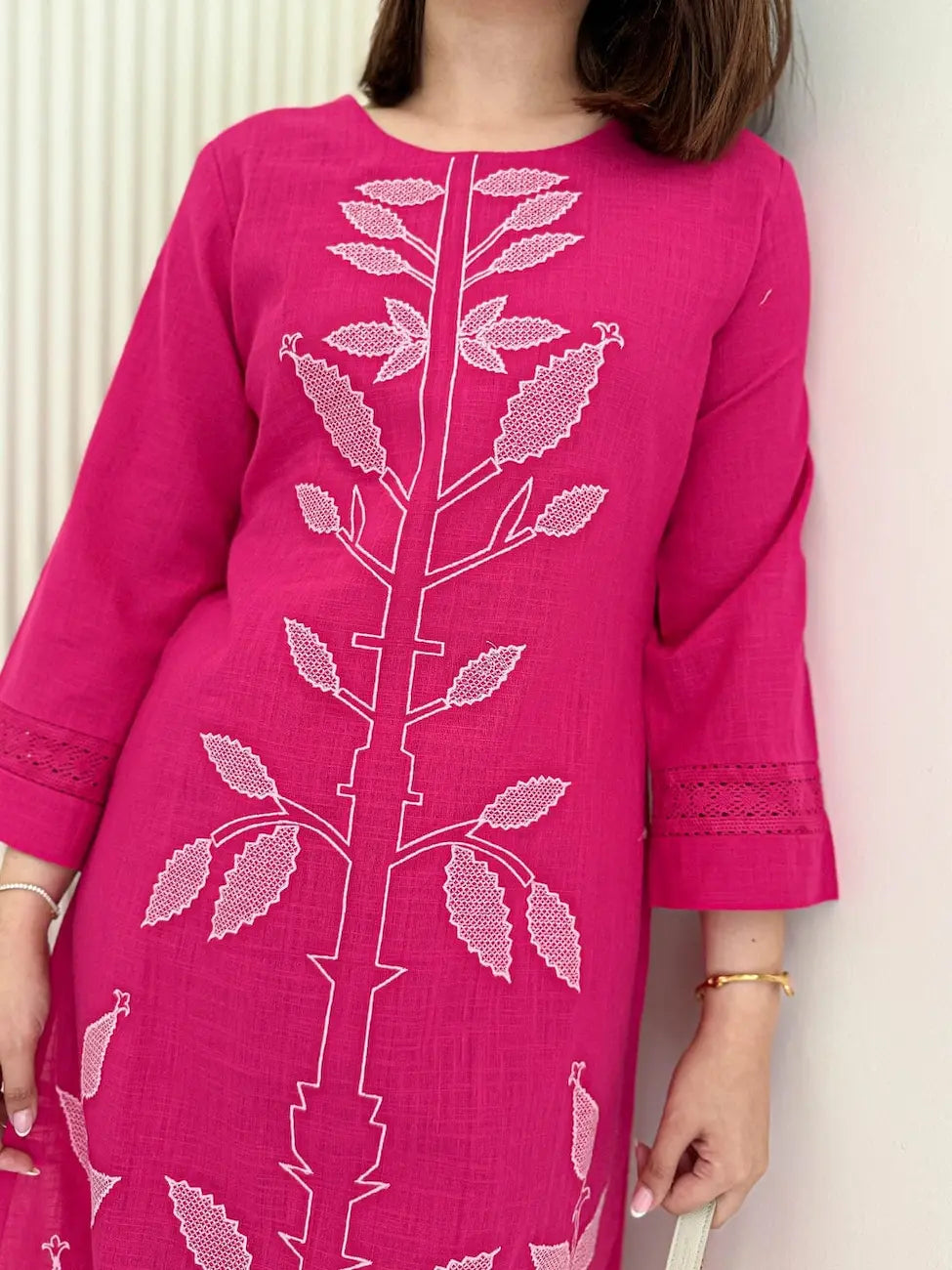 Summer-ready kurti pant set in rose tone