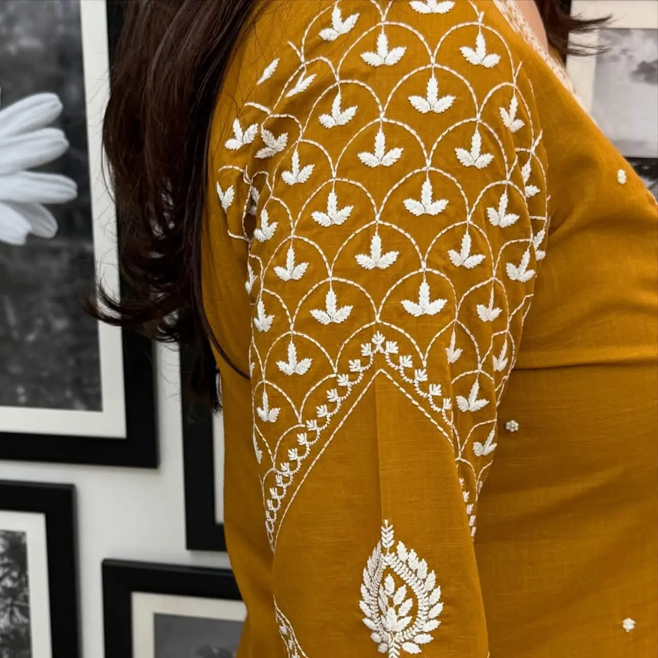 Full embroidered cotton kurta set in festive look