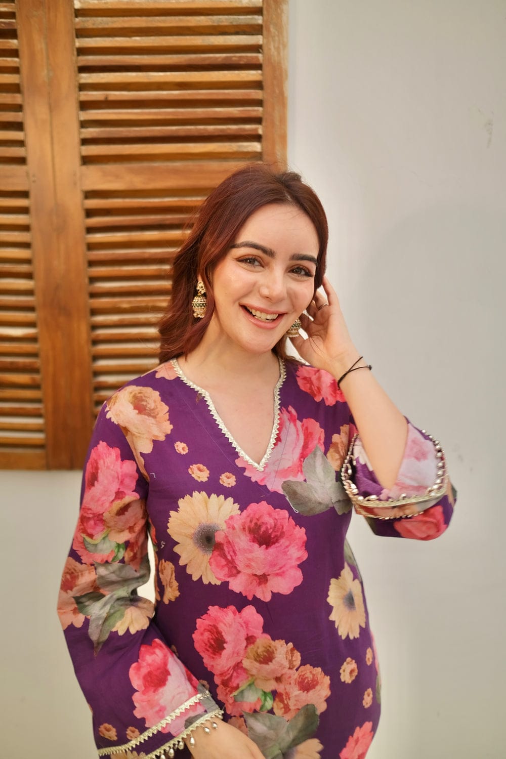 Full festive outfit for Rakhi – cotton co-ord set in purple