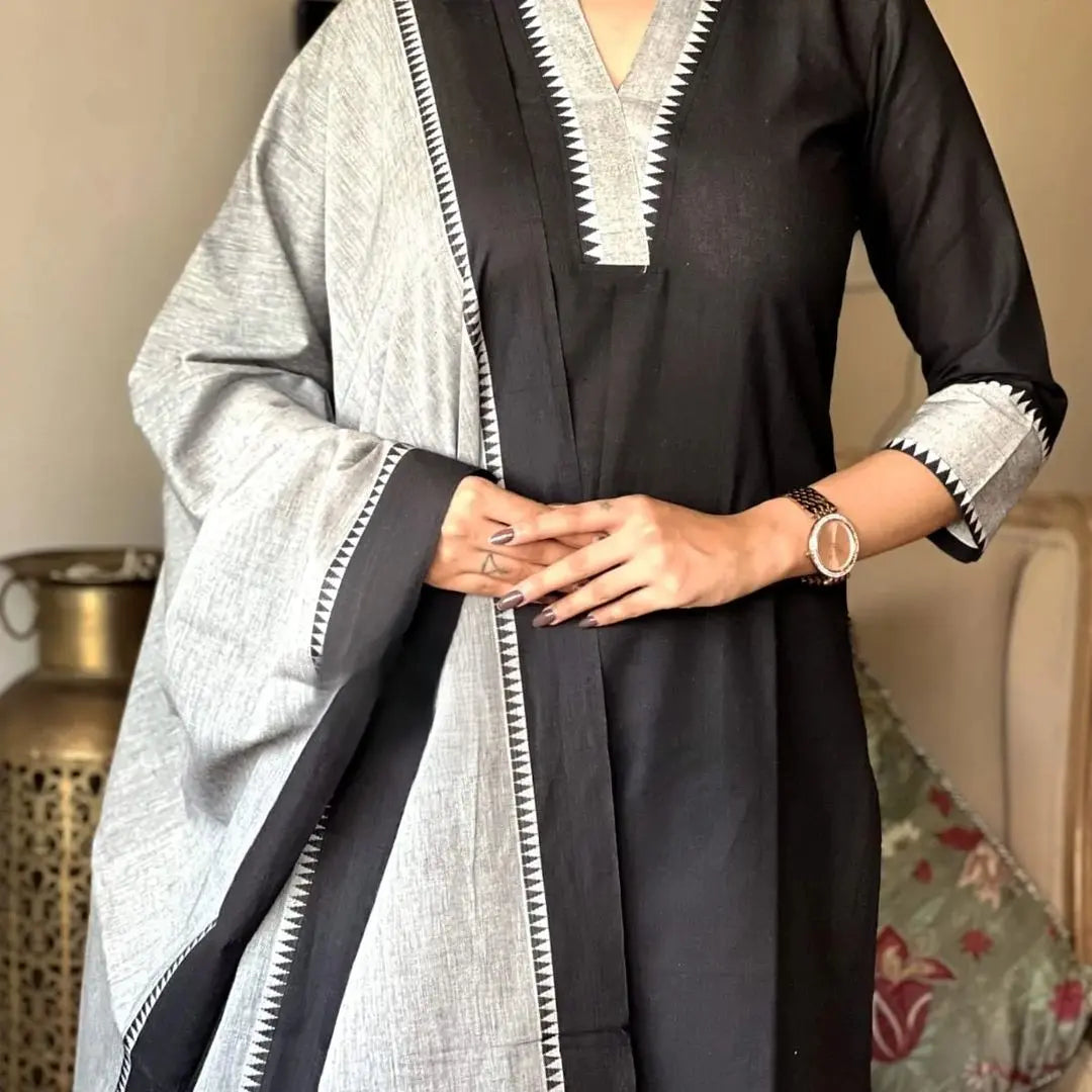 Traditional south cotton kurta set for winter wear
