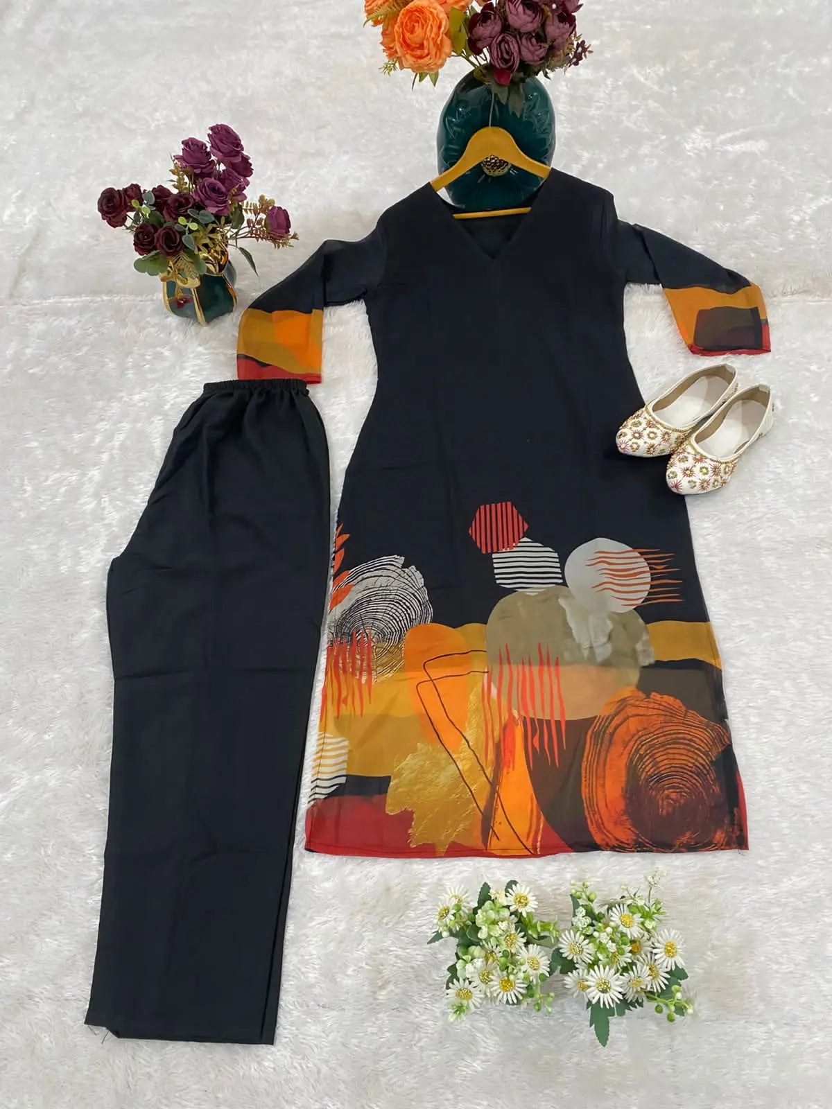 Elegant festive wear summer coord set in premium gorgette