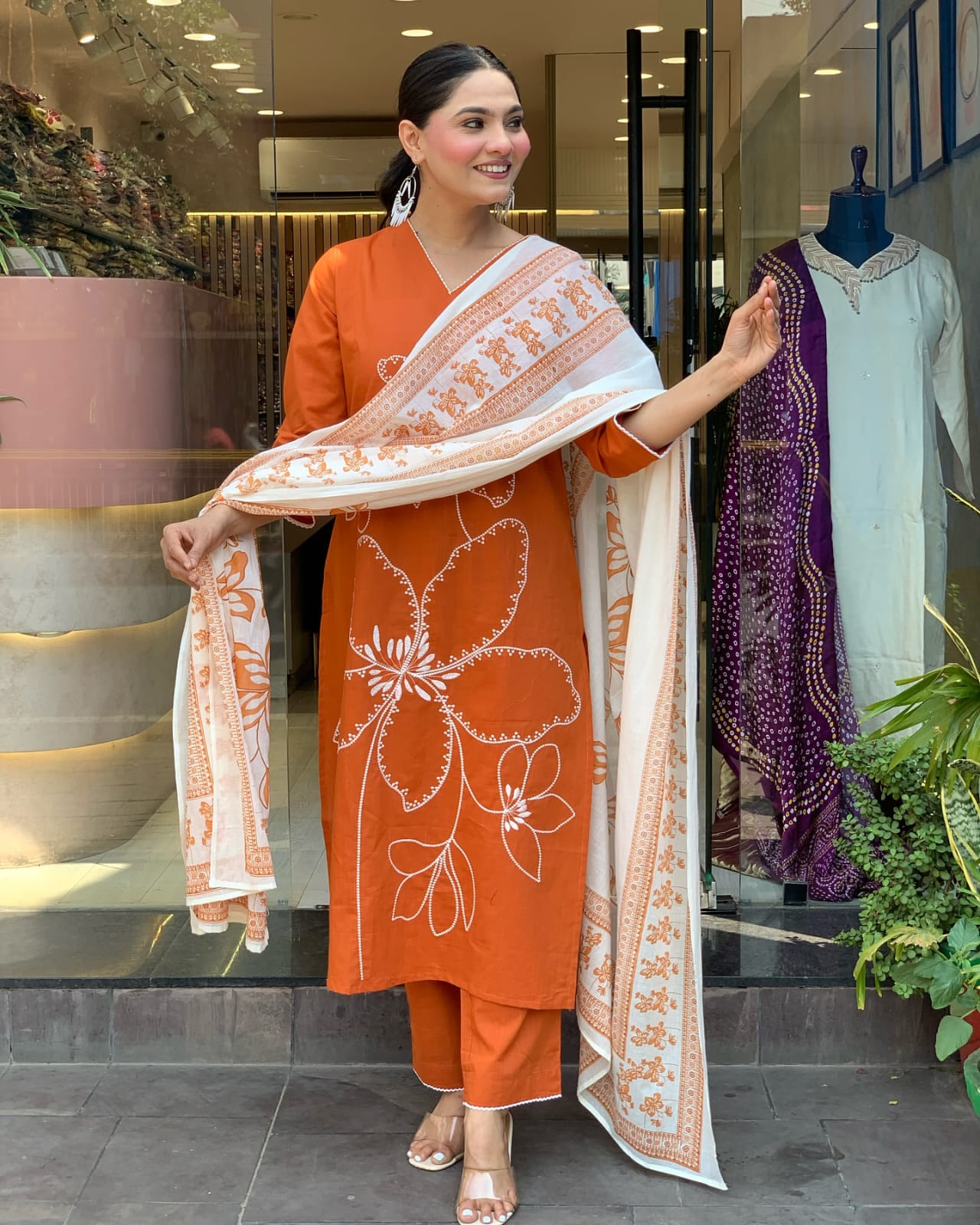 Heer Embroidered Cotton Suit Set