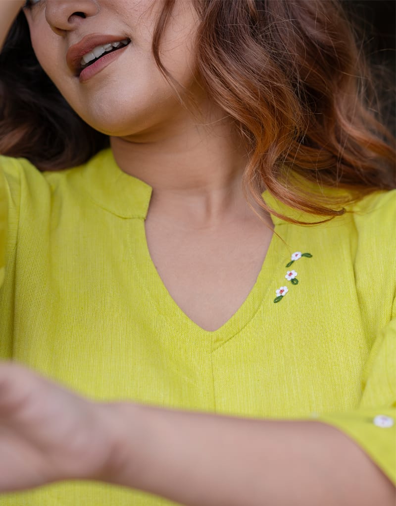 Rakhi special kurti and pant set in cotton