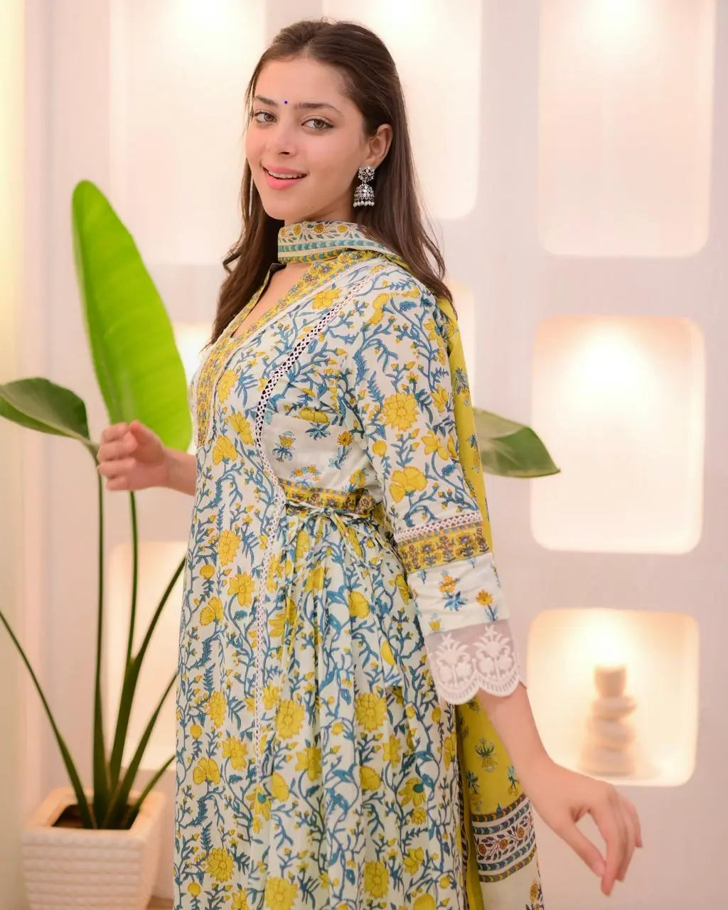 Elegant festive cotton Afghani kurta with Afghani pants