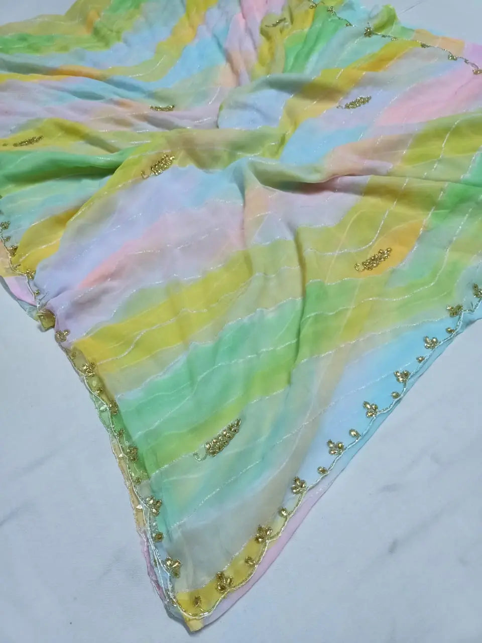 cutwork border and zari work on saree