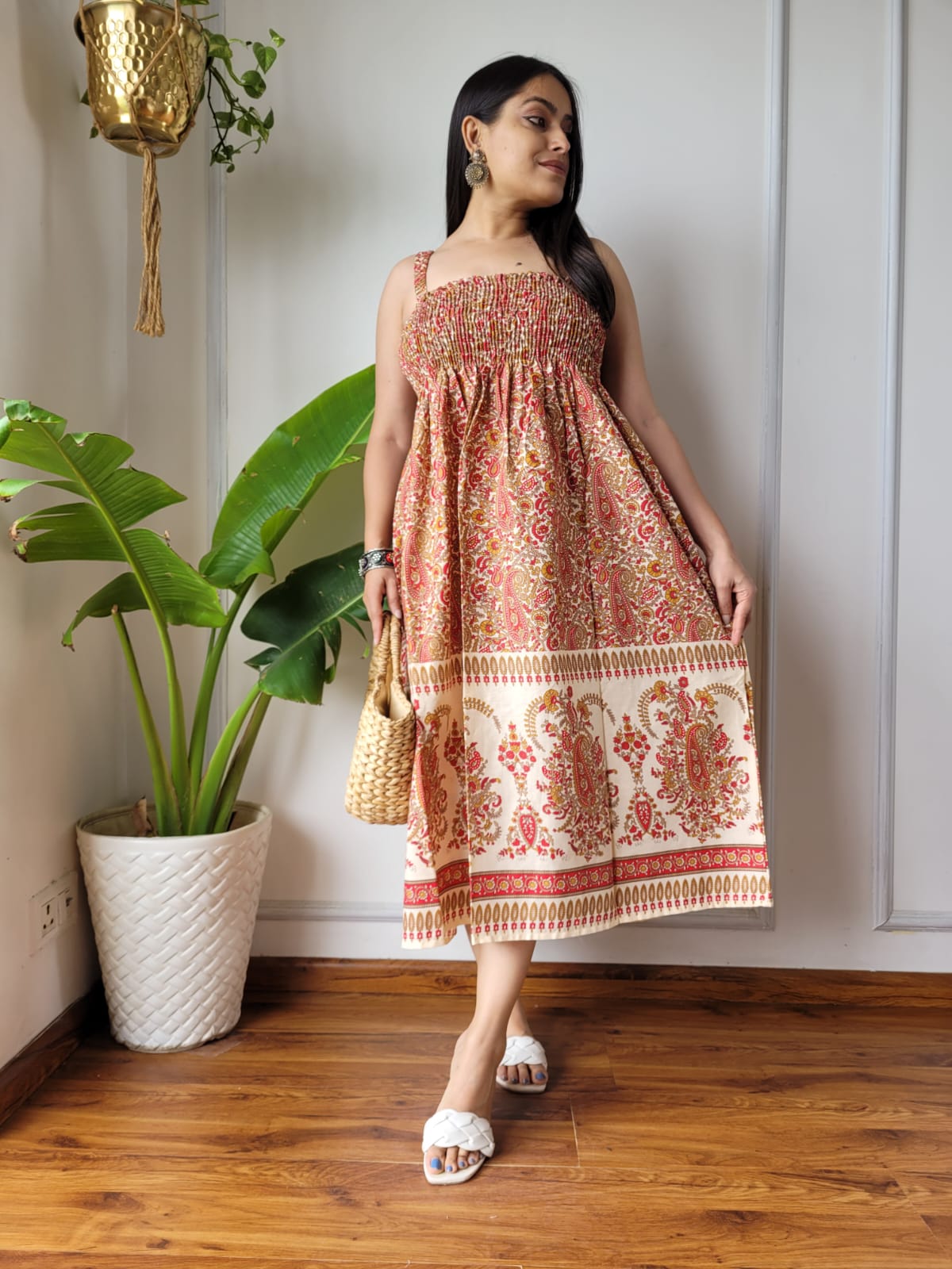 Eva Sleeveless Western Wrap Cotton Dress