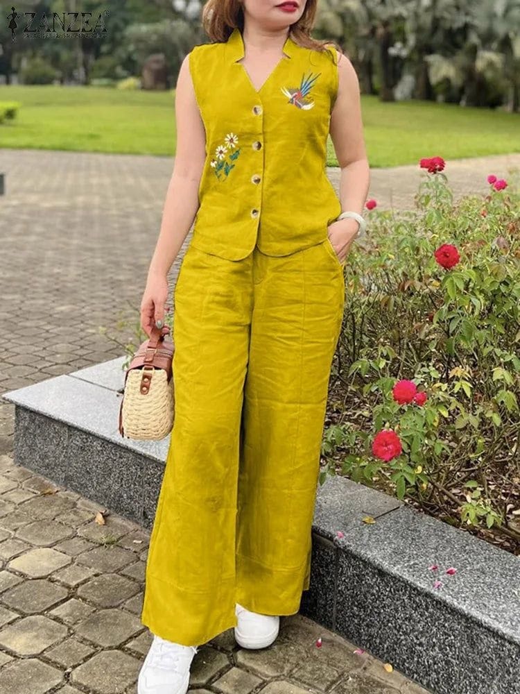 Naira Embroidered Cotton Flex Co-ord Set