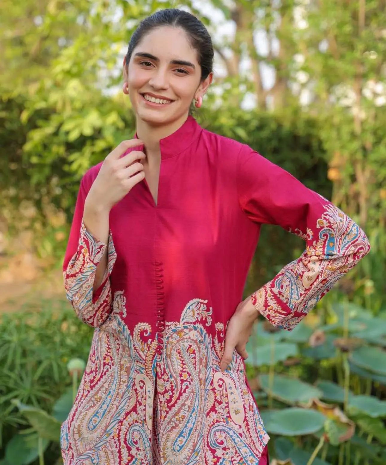 Summer cotton coord set with floral digital print