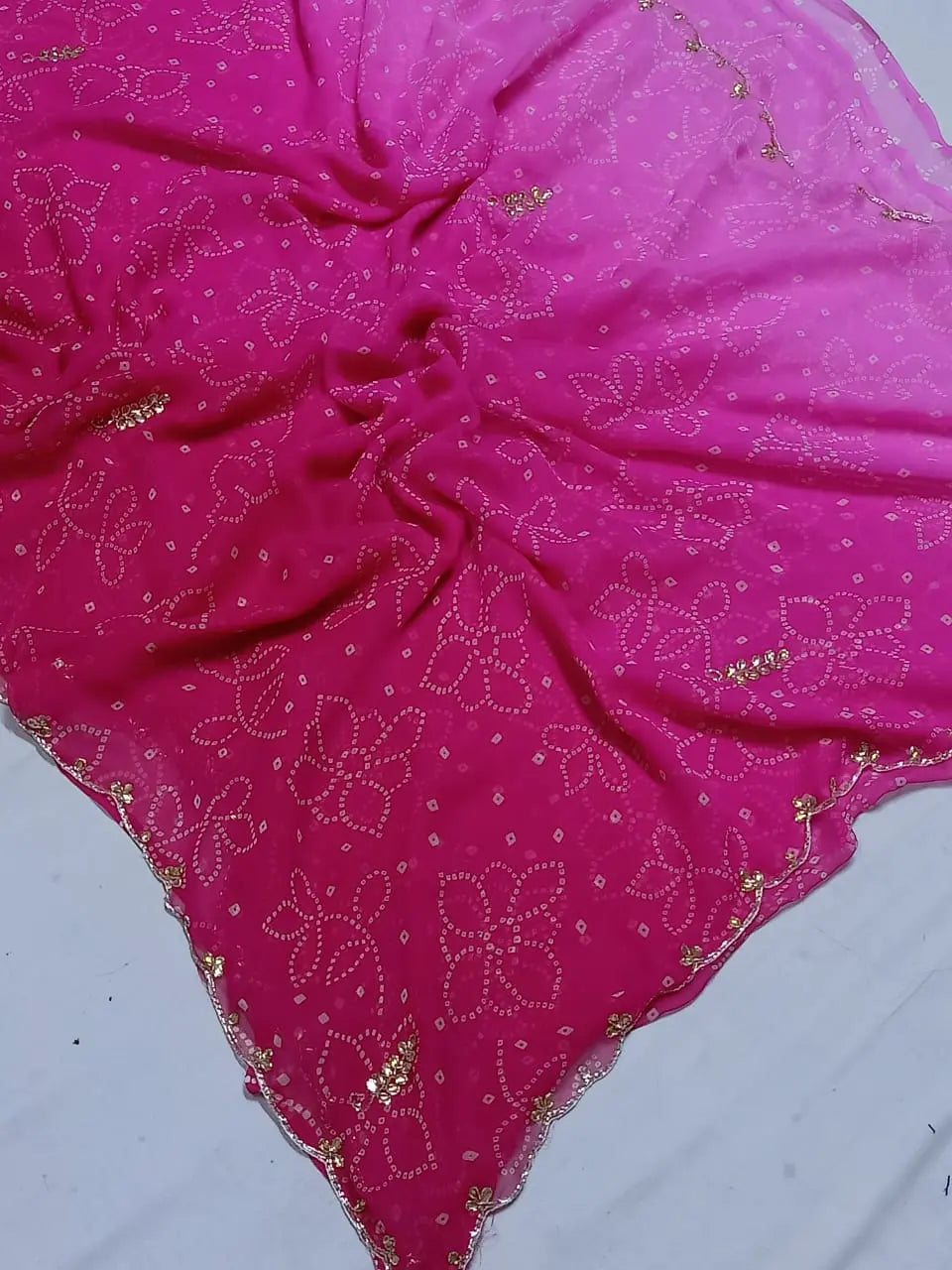 Sawan Teej saree with zaal and cutwork border