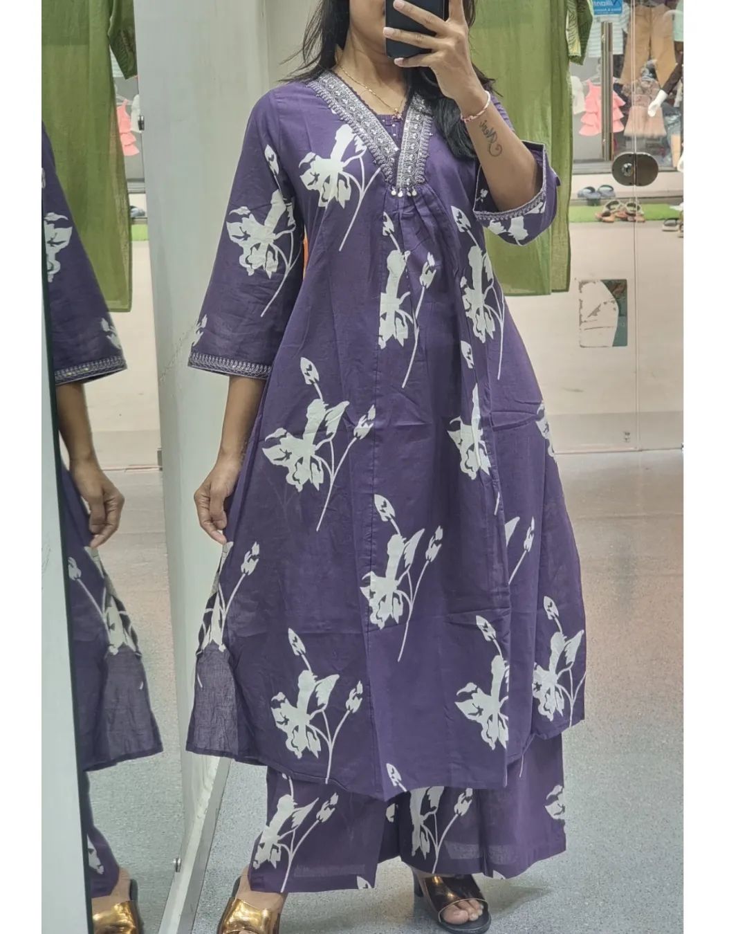 Vritika Floral Cotton Pant Set with Dupatta