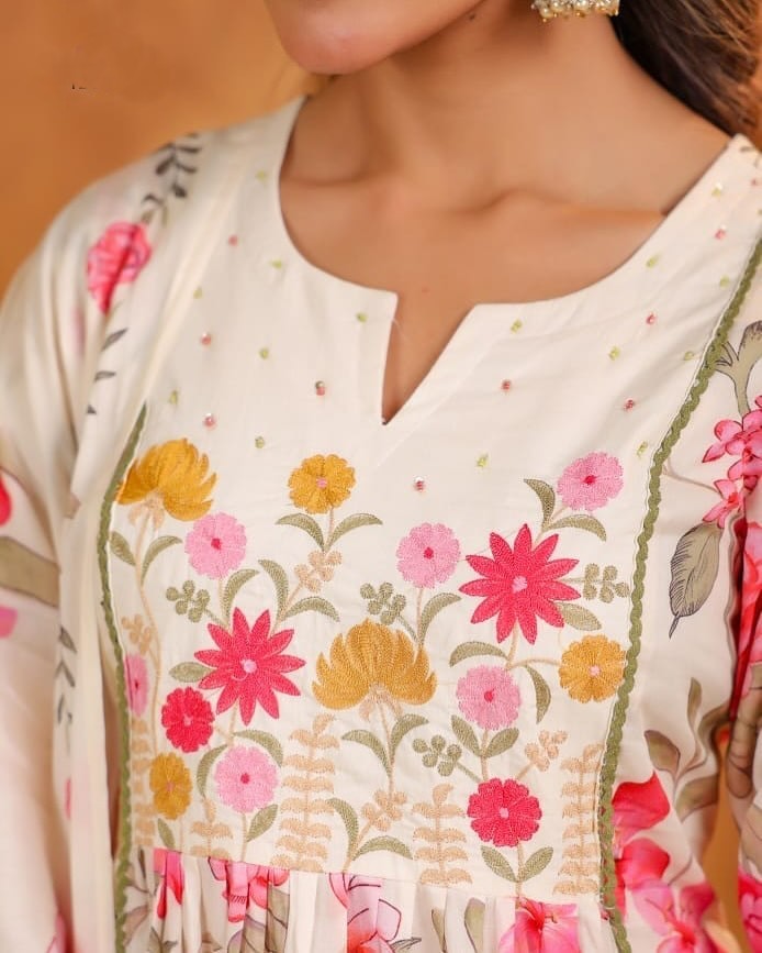 kurta, plazo, and dupatta in pastel summer shade