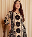 Handblock printed Ajrakh cotton suit with side pocket