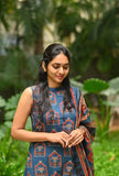 Halter neck Ajrakh print kurti and palazzo for women