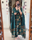 Full flared kurta with printed dupatta displayed