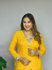 Rangriti Bandhani Mirror Work Dhoti Style Co-Ord Set