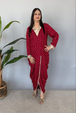 Mirror Work Bandhani Dhoti Style Outfit