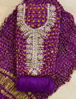 Traditional Bandhej suit fabric set with gota detailing

