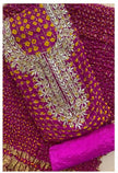 Bandhej print unstitched suit material with Gota Patti handwork

