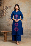 Heavy cotton embroidered kurti set with pocket