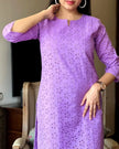 Elegant Chikankari design cotton kurti with matching pants