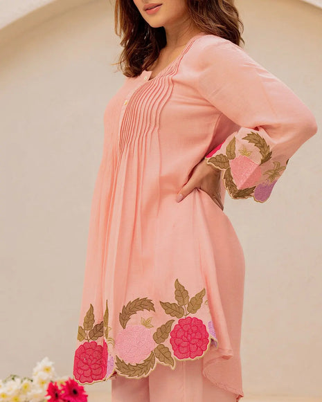 Summer cotton kurti pant co-ord set for women