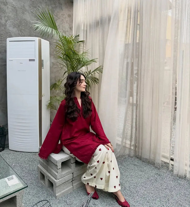 Office wear cotton kurti pant co-ord set