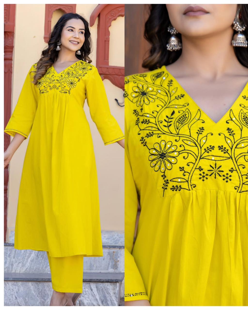 Two-piece solid cotton set in trendy bold shades