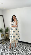 Workwear cotton co-ord set in soft slub fabric with prints

