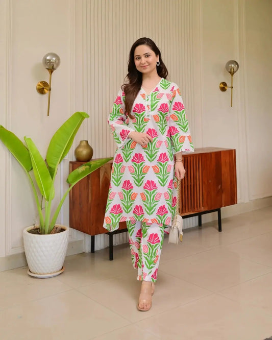 Cotton Co-ord Set with Palazzo in baroque print