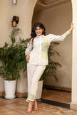 Cotton Flex Embroidered Kurti Pant Set Women