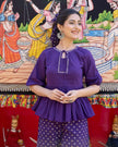 Fine cotton top and palazzo set for women
