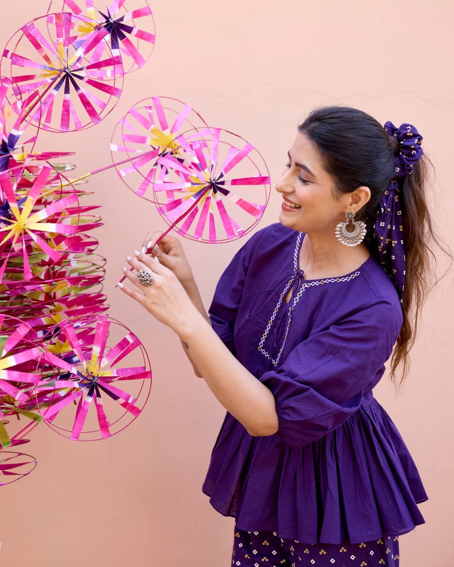 Summer embroidered cotton coord outfit