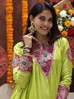 Close-up of embroidered cotton top design