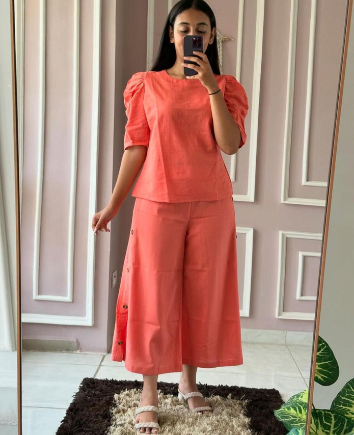 Casual styling of everyday cotton coord set

