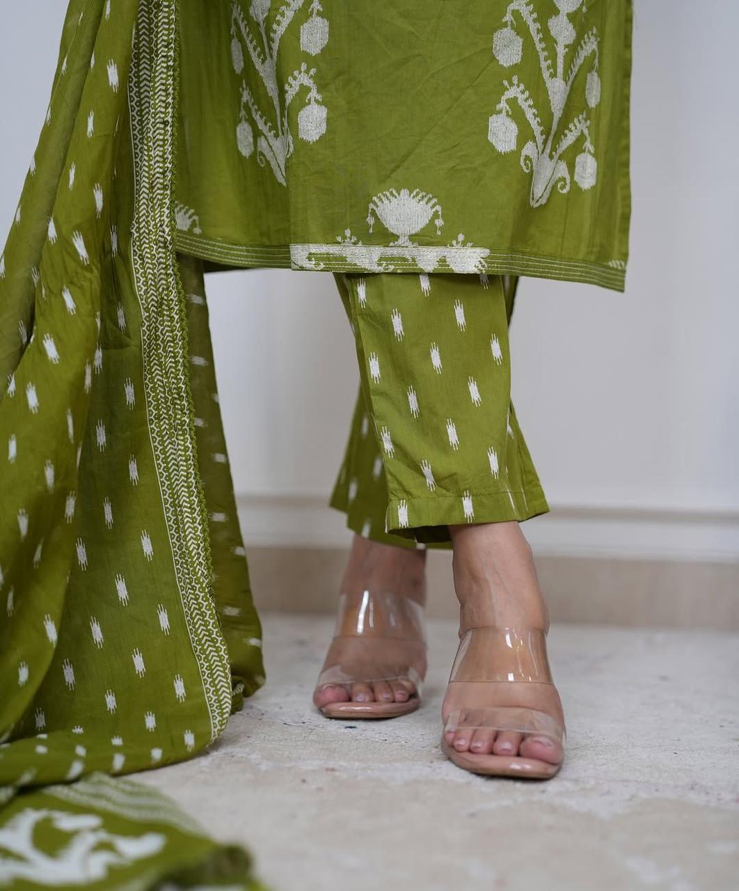 Soft malmal dupatta paired with embroidered cotton kurta