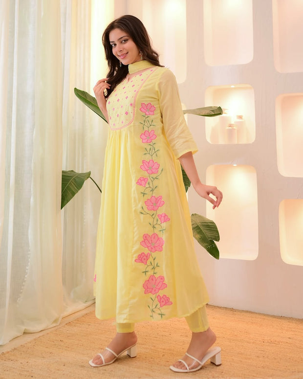 Full 3-piece cotton suit set with dupatta and pant

