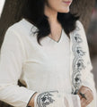 Elegant Off White Cotton Kurta Pant Dupatta Set