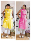 Cotton Flex Aari Work Up Down Kurti with Pant