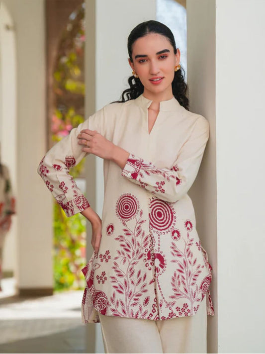 Pure cotton flex coord set in soft neutral tone

