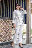 Elegant embroidered cotton kurti pant set for summer

