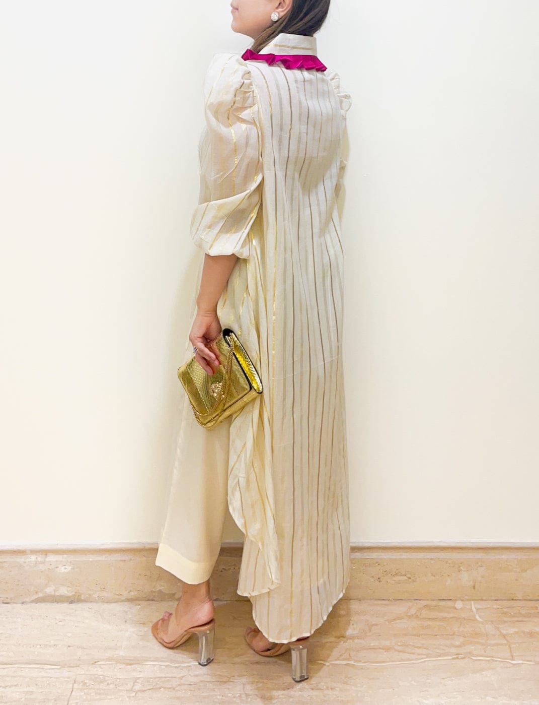 Festive Cotton Foil Kurti Set for Women