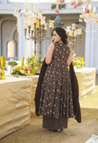 Back design of festive frock style kurta in cotton fabric

