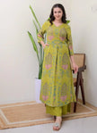 High-collar kurta pant set full front view

